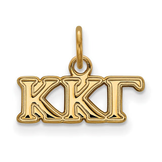 Sterling Silver Gold-plated LogoArt Kappa Kappa Gamma Sorority Greek Letters Extra Small Pendant