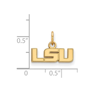 10k Gold LogoArt Louisiana State University L-S-U Extra Small Pendant