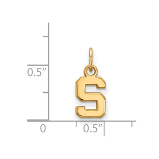 10k Gold LogoArt Michigan State University Letter S Extra Small Pendant