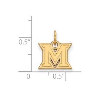 10k Gold LogoArt Miami University Ohio Letter M Extra Small Pendant