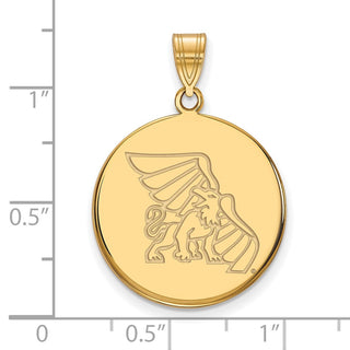 10k Gold LogoArt Missouri Western State University Griffon Large Disc Pendant