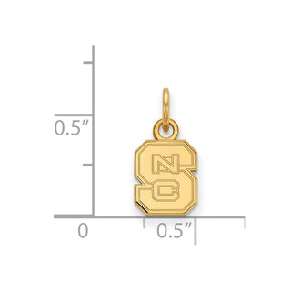 10k Gold LogoArt North Carolina State University N-C-S Extra Small Pendant