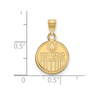 14k Gold NHL LogoArt Edmonton Oilers Small Pendant