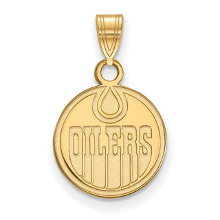 14k Gold NHL LogoArt Edmonton Oilers Small Pendant