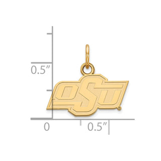 10k Gold LogoArt Oklahoma State University O-S-U Extra Small Pendant