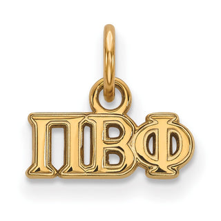 Sterling Silver Gold-plated LogoArt Pi Beta Phi Sorority Greek Letters Extra Small Pendant