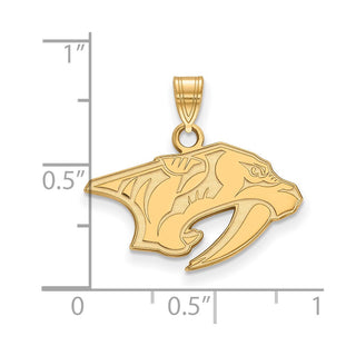 10k Gold NHL LogoArt Nashville Predators Small Pendant