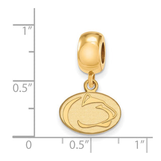 Sterling Silver Gold-plated LogoArt Penn State University Lion Extra Small Dangle Bead Charm