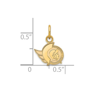 10k Gold NHL LogoArt Ottawa Senators Extra Small Pendant