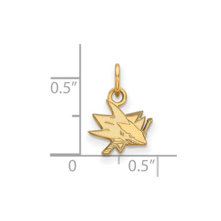 14k Gold NHL LogoArt San Jose Sharks Extra Small Pendant