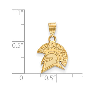 10k Gold LogoArt San Jose State University Spartan Small Pendant