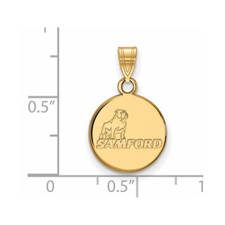 14k Gold LogoArt Samford University Small Disc Pendant