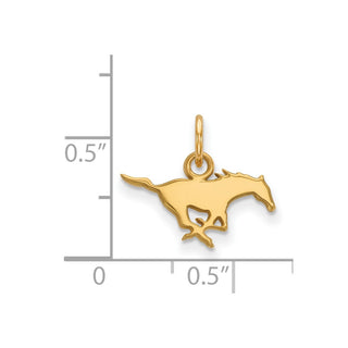 10k Gold LogoArt Southern Methodist University Mustang Extra Small Pendant