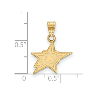 14k Gold NHL LogoArt Dallas Stars Small Pendant