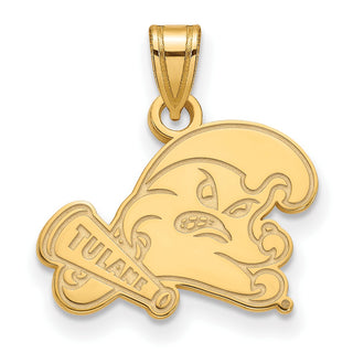 14k Gold LogoArt Tulane University Small Pendant