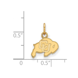 14k Gold LogoArt University of Colorado Buffalo Extra Small Pendant