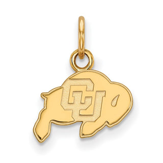 Sterling Silver Gold-plated LogoArt University of Colorado Buffalo Extra Small Pendant