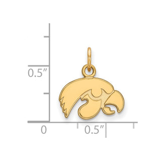 10k Gold LogoArt University of Iowa Hawk Extra Small Pendant