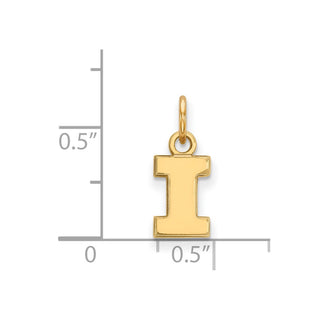 14k Gold LogoArt University of Illinois Letter I Extra Small Pendant