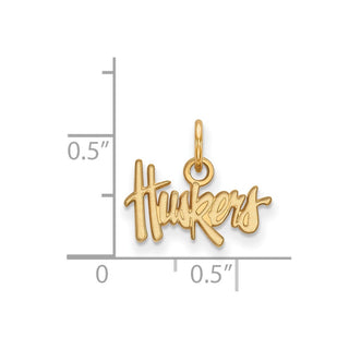 Sterling Silver Gold-plated LogoArt University of Nebraska Huskers Extra Small Pendant