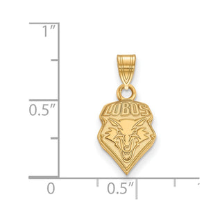 10k Gold LogoArt University of New Mexico Lobos Small Pendant