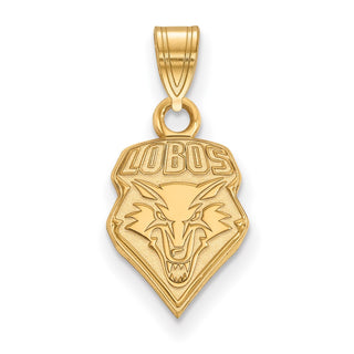 Sterling Silver Gold-plated LogoArt University of New Mexico Lobos Small Pendant