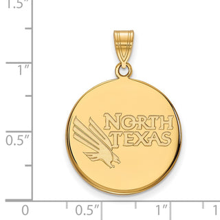 14k Gold LogoArt University of North Texas Large Disc Pendant