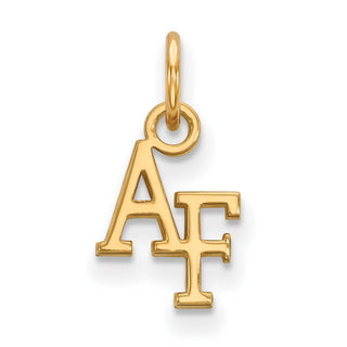 Sterling Silver Gold-plated LogoArt United States Air Force Academy A-F Extra Small Pendant