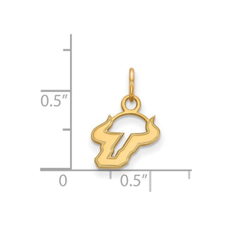10k Gold LogoArt University of South Florida Bull Extra Small Pendant