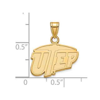 Sterling Silver Gold-plated LogoArt University of Texas at El Paso Small Pendant