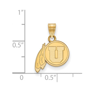 14k Gold LogoArt University of Utah Small Pendant