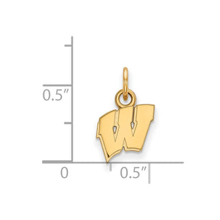 10k Gold LogoArt University of Wisconsin Letter W Extra Small Pendant