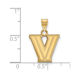 10k Gold LogoArt Villanova University Letter V Small Pendant