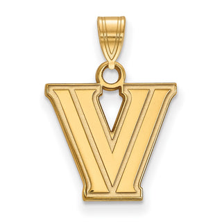 Sterling Silver Gold-plated LogoArt Villanova University Letter V Small Pendant