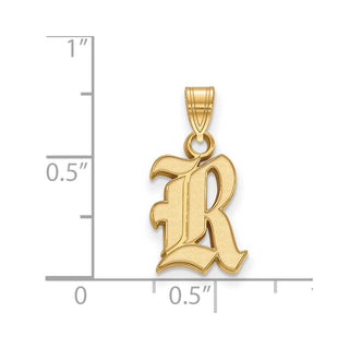 14k Gold LogoArt Rice University Letter R Small Pendant
