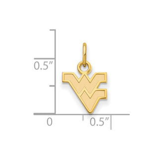 14k Gold LogoArt West Virginia University W-V Extra Small Pendant