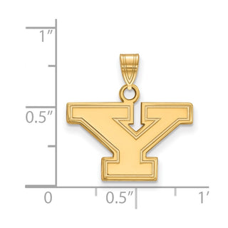 Sterling Silver Gold-plated LogoArt Youngstown State University Letter Y Small Pendant