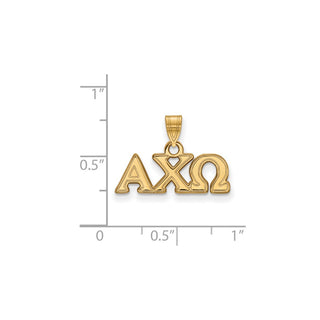 Sterling Silver Gold-plated LogoArt Alpha Chi Omega Sorority Greek Letters Small Pendant