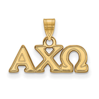 Sterling Silver Gold-plated LogoArt Alpha Chi Omega Sorority Greek Letters Small Pendant