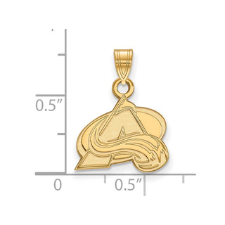Sterling Silver Gold-plated NHL LogoArt Colorado Avalanche Letter A Small Pendant