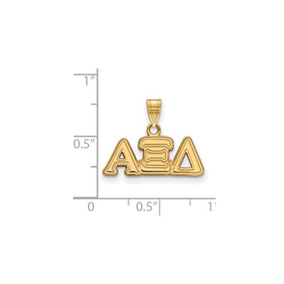 Sterling Silver Gold-plated LogoArt Alpha Xi Delta Sorority Greek Letters Small Pendant