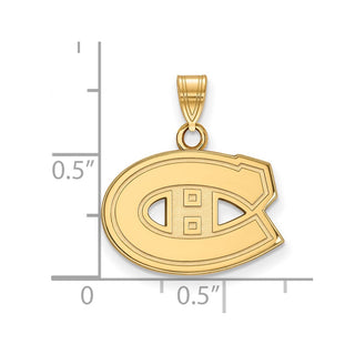 14k Gold NHL LogoArt Montreal Canadiens Small Pendant