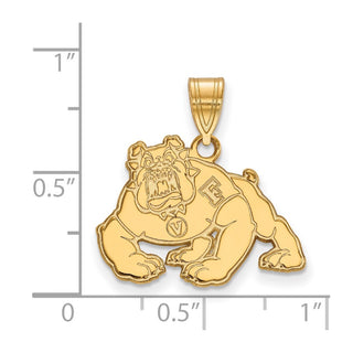 10k Gold LogoArt California State University Fresno Bulldog Medium Pendant
