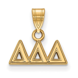 Sterling Silver Gold-plated LogoArt Delta Delta Delta Sorority Greek Letters Small Pendant