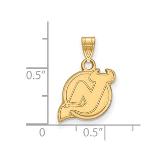 10k Gold NHL LogoArt New Jersey Devils Small Pendant