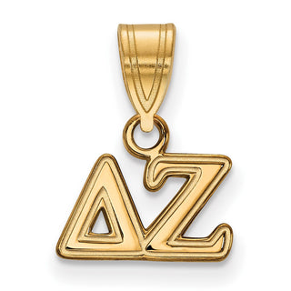Sterling Silver Gold-plated LogoArt Delta Zeta Sorority Greek Letters Small Pendant