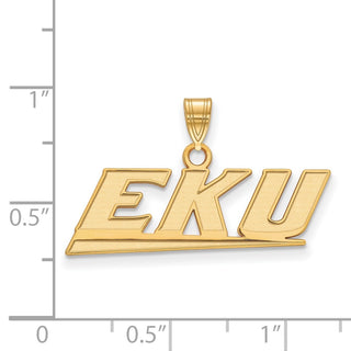 10k Gold LogoArt Eastern Kentucky University E-K-U Small Pendant