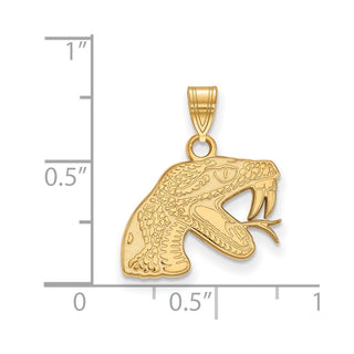 10k Gold LogoArt Florida A and M University Rattler Small Pendant