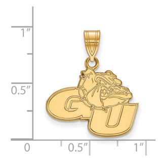 10k Gold LogoArt Gonzaga University G-U Bulldog Medium Pendant