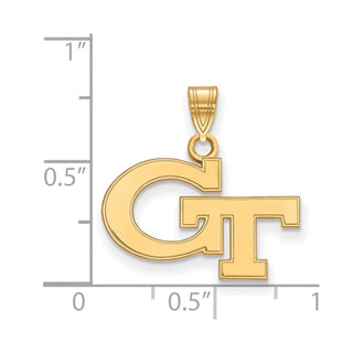 10k Gold LogoArt Georgia Institute of Technology G-T Small Pendant
